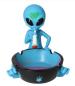 Preview: Aschenbecher "Alien blau gross"